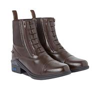 Horze Women's riding ankle boots Kingston, Jodphur riding boots with double zip, Brown, EU39