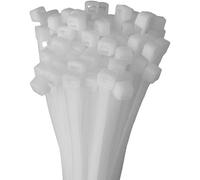 HorzeFix Cable Ties Set 300 Pieces Black/White/Grey/Green 2.5 x 100/3.6 x 140/4.8 x 200/4.8 x 300 7.6 x 370 Long UV Resistant and Temperature Resistant (White, 2.5 x 100 mm)