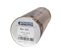HORZEFIX Transparent and Brown Packing Tape 48 mm Wide 3 to 6 Rolls Each 66 m Universal Adhesive Tape as Packaging Tape for Shipping, Moving Strong and Quiet, 66 m x 48 mm (6, Brown)