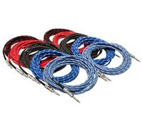 Hosa 3GTPAK Guitar Cable Textile Coated Various 5 m Pack of Ten
