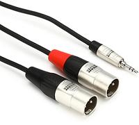 Hosa HMX-003Y Pro Stereo Breakout Cable - 3.5mm TRS Male to Dual XLR Male - 3 Foot