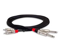 Hosa HPR-005X2 Dual REAN 1/4" TS to RCA Pro Stereo Interconnect Cable, 5 Feet
