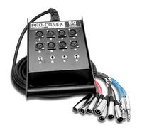 Hosa SH8X4-100 Technology SH Series Stage Box Snake with 8 3-Pin XLR Send and 4 TRS Return Channels - 100'