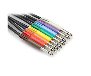 Hosa TTS-800 Patch Cables BANTAM PLUGS Balanced TT TRS to Same Leads 8pcs
