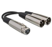 Hosa YXM-121 XLR3F to Dual XLR3M Y Cable, 6 inch