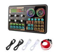 Hosabely Audio Mixer with Effects, Audio Interface with Voice Changer, External Sound Card for PC Phone Microphone, Audio Mixer for Karaoke, Streaming, Recording, Gaming, Podcasting