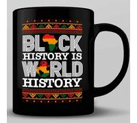 HOSALA -11Oz- Black History Is World History Coffee Mug, Black History Month Gift Mug, Black American Afro American Gift, MLK Day Mug Gift, Juneteenth Ceramic Glossy Mug Gift For Family, Friends
