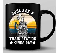 HOSALA -11Oz- Could Be A Train Station Kinda Day Coffee Mug, Funny TV Shows Reference Mug, Western Train Station Mug, Cowboy Cowgirl Gifts, Ceramic Glossy Mug Gift For Family, Friends, Coworkers
