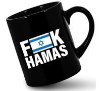 HOSALA -11Oz- F**k Hamas Stand With Israel Coffee Mug, Proud Israelis Gift Mug, Israel Tea Cup, Hebrew Israel Supporter Gift, Israel Flag Mug, Ceramic Glossy Mug Gift For Family, Friend, Coworkers