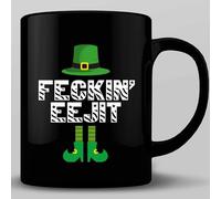 HOSALA -11Oz- Feckin Eejit Coffee Mug, Lucky Green Shamrocks Irish American Coffee Cup, Happy Paddy's Day Gift Mug, St. Patrick's Day Gift, Ceramic Glossy Mug Gift For Family, Friends, Coworkers