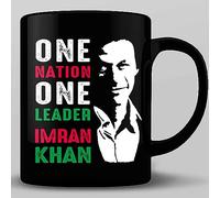 HOSALA -11Oz- One Nation One Leader Imran Khan Coffee Mug, PTI Political Party Pakistan Gift Mug, PTI Flag Mug, Stand With Imran Khan Mug Gift, Ceramic Glossy Mug Gift For Family, Friends, Coworkers