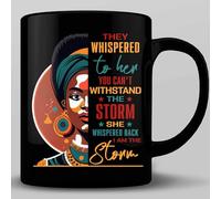 HOSALA -11Oz- She Whispered Back I Am The Storm Coffee Mug, Black History Month Gift Mug, Black American Afro American Gift, MLK Day Gift, Juneteenth Ceramic Glossy Mug Gift For Family, Friends