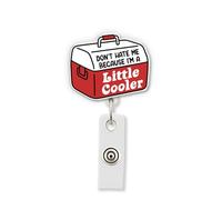 HOSALA Don't Hate Me Because I'm A Little Cooler Retractable Badge Reel Aligator Clip, Funny ER RN Nursing Assistant ID Badge Holder, Nurse Practitioner Accessories Gift For Family Friend Coworker 2in