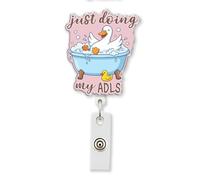 HOSALA Just Doing My ADLS Occupational Therapy Retractable Badge Reel with Aligator Clip, Occupational Therapist ID Badge Holder, PT OT Accessories, Therapist Gift for Family, Friends (1Pcs-2in)