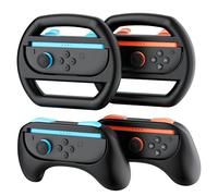 Hosanwell Switch 2 Steering Wheel & JoyCons Grip Kit - 2-in-1 Pro Controller Accessories Compatible with Switch 2 (2025) Console - Ergonomic Design for Enhanced Gaming Experience