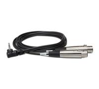 HosaTech CYX-402F 2ft Dual XLR3F to Right Angle 3.5mm TRS Microphone Cable