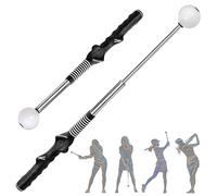 Hosawtek Retractable Golf Swing Trainer-Advanced Golf Swing & Grip Training Aid for Right-Handed Players Strength, Tempo&Rhythm Enhancer with Click Sound Ideal for Indoor&Outdoor Warm-Up Practice