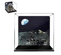 Hosdiy 3mm Acrylic Display Case for Apollo 11 Lunar Lander Lego 10266 Model - Clear, Square, Tabletop Mount, 25x25 cm