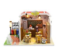 Hosdiy Miniature DIY Dolls House Kit to Build - 3D Wooden DIY Miniature Dollhouse with LED and Music - Gift for Adult Kids 14+ (M907)