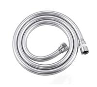 Hose 1.5/2/3m Shower Head Hose PVC Flexible Anti Winding Explosion-Proof Water Tube Bathroom Faucet Extension Pipe Garden Hose(Silver,1.5m)