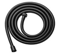 Hose 1.5m/ 2m /3m G1/2 Inch Flexible Shower Hose Stainless Steel Chrome Bathroom Water Head Extension Pipe Garden Hose(Black,150cm)