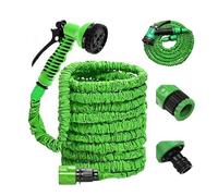 Hose 100ft Expanding Garden Water Hose Pipe with 7 Function Spray Watering Gun Flexible Expanding Magic Hose Pipe Extra Strength 3/4",1/2" Fittings,Anti-Leakage No-Kink,Nozzle