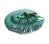 Hose 7.5M/15M/30M Retractable Coil Flexible Garden Water Hose Car Cleaning Spring Pipe Plastic Plant Watering W/Spray Gun Garden Hose(B-15M)