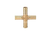 Hose Barb Adapter 1pc Tee 3 Way Brass Pipe Fitting Connector Adapter, Crossed Pagoda 4 Divider, Y-Type Hose Coupling(Gold,4mm)