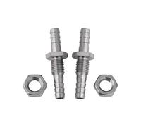 Hose Barb Bulkhead Stainless Steel Barbed Tube Pipe Fitting Coupler Connector 2 Pieces (6mm)