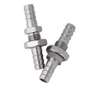 Hose Barb Bulkhead Stainless Steel Barbed Tube Pipe Fitting Coupler Connector Adapter 2 Pieces (8mm)