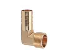 Hose Barb Connector, 20pcs PL Tail Thread, 1/2inch BSP Brass Pipe Fitting, Pagoda Elbow with Male Wire(8mmx3/8inch)