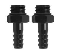 Hose Barb Fitting Connector High Performance Aluminum Adapter for Pipe Connections Liquid Flow Control Delivery System Black Anodized AN6 5/16 Inch 2 Pieces