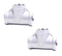 Hose Barb Fittings, Pack of 2 304 Stainless Steel Hose Connector Tee Pipe Fitting NPT Female 1/8 to 4 inch(1/4 Inch Dn8)