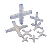 Hose Barb Fittings, PP Plastic Equal Dia Cross Pagoda Pipe Connectors 2.4-12.7mm Pack of 5-200pcs(3.2mm Cross Joint,100pcs)