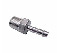 Hose Barb Hose Barb Stainless Steel SS304 Male Thread Coupling Fitting Connector BSP for Many Different Pipes 1/8-1/2 (1/4 x 10mm)