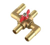 Hose Barb Inline Water Control Manual Valve 5/8 3/4 Inch Heater 4-Way Solid Brass Core for Fuel Gas Air(19mm)