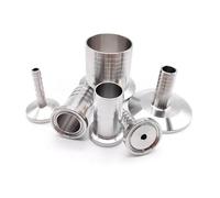 Hose Barb Tri Clamp OD8 10 12.7 16 19 25mm Adaptor SS304 Pipe Fitting Ferrule OD25.4 34 40 50.5 64mm Water Oil(8mm x Ferrule 50.5)