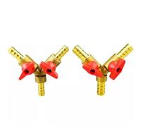 Hose Barb Y Type Three 3 Way Brass Shut Off Ball Valve Pipe Fitting Connector Adapter 6 8 10mm 1Pcs(8mm)