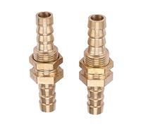 Hose Barbed Bulkhead Brass Rough Pipe Fitting Connector Adapter for Hose Water Air Fuel 2 Pcs (10mm)
