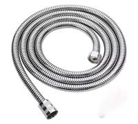 Hose Black 1.5m/ 2m /3m G1/2 Inch Flexible Shower Hose Stainless Steel Chrome Bathroom Water Head Extension Pipe Garden Hose(Silver,150cm)