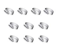 Hose Clamp, 10 Pieces Stainless Steel Adjustable 19-29mm Range Worm Gear Hose Clamp, Fuel Line Clamp for Plumbing, Automotive and Mechanical Applications