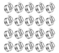 Hose Clamp, 20 Pack Stainless Steel Adjustable 13-19Mm Range Worm Gear Hose Clamp, Water Pipe Clamp for for Plumbing, Automotive and Mechanical Applications (6-12mm, 6-12mm)