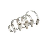 Hose Clamp Kit, 10Pcs Adjustable Screw Worm Gear Fixed Clamp 201 Stainless Steel Hose Hoop Pipe(52-76mm)