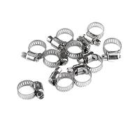 Hose Clamp Kit, 10pcs Adjustable Stainless Steel Screw Band Hose Clamps Pipe Worm Gear Clip Clamp(8mm-12mm)