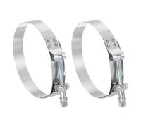 Hose Clamp Kit, T-Bolt Hose Clamp 2Pcs Working Range 35-40mm 201 Stainless Steel Bolt Intake Intercooler Clamps fo Tube(108 116mm)