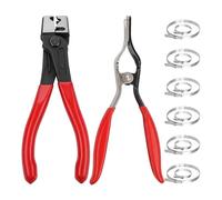 Hose Clamp Pliers, 14 Pcs CV Boot Clamp Pliers with 12 Adjustable CV Boot Clips & 1 Fuel Line Plier, Clic-R Type for Most Cars