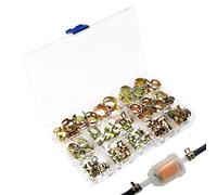 Hose Clamp Set 100 Pieces Heavy Duty | Small Clamp Kit with Case for Tight Spaces, Engine Repair, and Lawn Mower