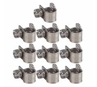 Hose Clamps, 10Pcs Stainless Steel Mini Fuel Line Pipe Hose Clamp Clip 6mm-20mm Optional Size (6-8Mm)