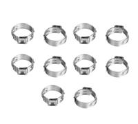 Hose Clamps 304 Stainless Steel 6.5mm-21.0mm Single Ear Hose Clamps SS304 Mini Clips One Stepless Pipe Clamp(14.1 16.6mm)