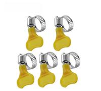 Hose Clamps, 5pcs 10-38mm Adjustable Stainless Steel Pipe Clips with Yellow Handle for Air Water Fuel Silicone Hoses